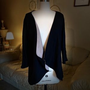 Designer Olena Dats Wool Black Jacket Wrap